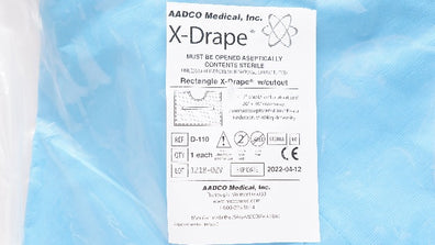 AADCO Medical D-110A X-Drape Rectangle Shield w/Cutout 12 x 17inch 36 x 36inch(x)